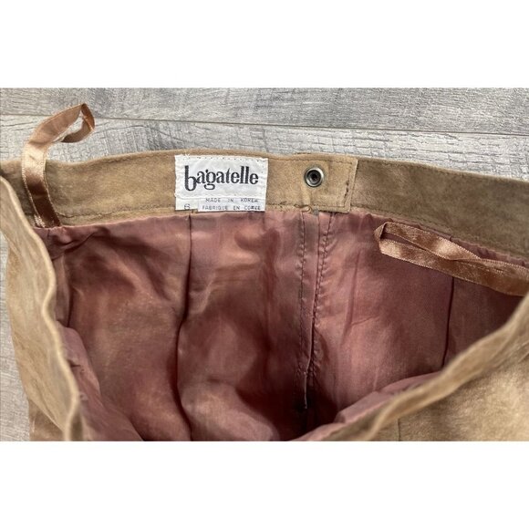 Bagatelle Leather Skirt Womens 8 Brown Suede‎ Pencil Zip Lined Retro Western 80s - Picture 6 of 9